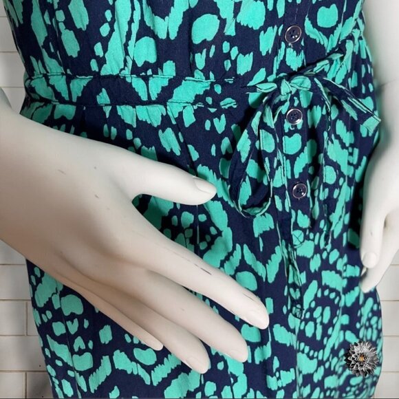 GEOMETRIC Sleeveless Maxi Dress by Gap in Green and Blue Size Medium - Picture 13 of 14